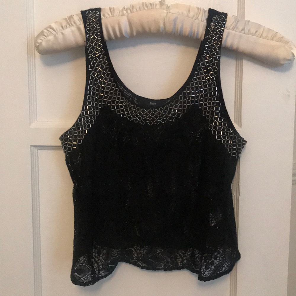 Black sheer crop top